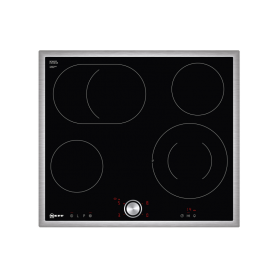 Neff TBT1676N Piano cottura elettrico, vetro ceramico, larghezza 60 cm, TwistPad, telaio in acciaio inossidabile (T1 (T16BT76N0)