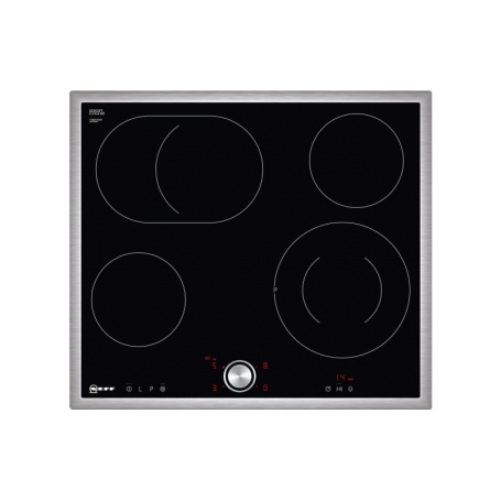 Neff TBT1676N Piano cottura elettrico, vetro ceramico, larghezza 60 cm, TwistPad, telaio in acciaio inossidabile (T1 (T16BT76N0)