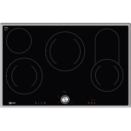 Neff TBT1816N Piano cottura elettrico indipendente, vetro ceramico, larghezza 80 cm, TwistPad, acciaio inossidabile  (T18BT16N0)