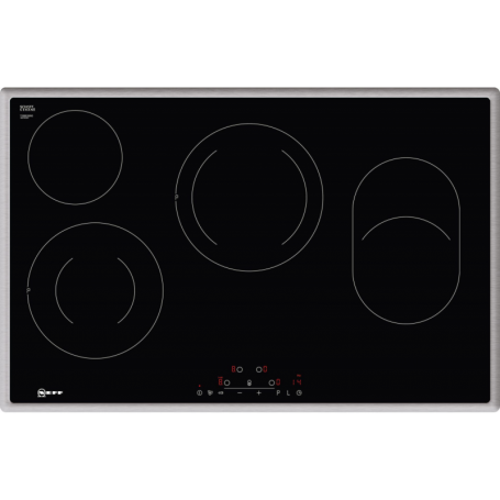 Neff TBD1836N Piano cottura elettrico, vetro ceramico, larghezza 80 cm, acciaio inossidabile, TouchControl (T18BD36N (T18BD36N0)