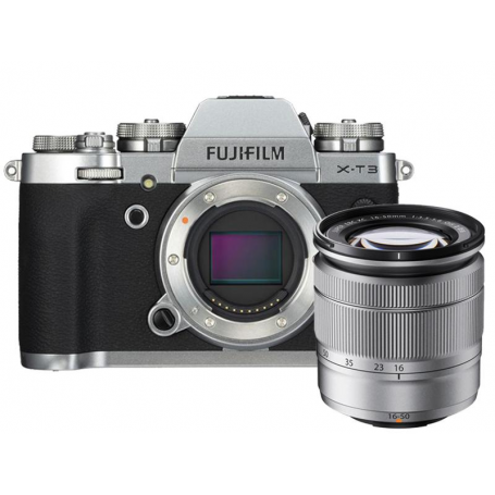 Fuji x-t3 silver + xf 16-50/3,5-5,6 GARANZIA FUJIFILM ITALIA 2 ANNI + GRATIS LONGEVA 2 ANNI (FU854)