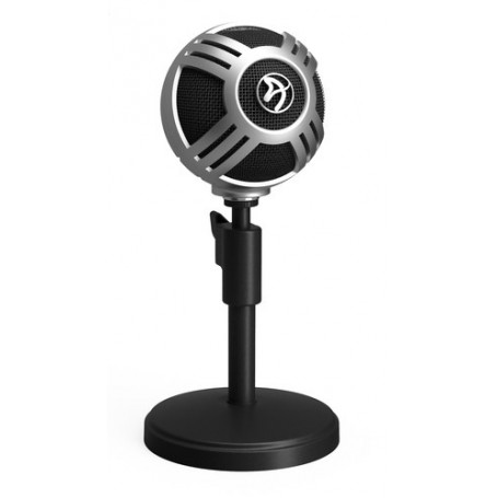 Arozzi Sfera Pro Nero, Argento Microfono da tavolo (SFERA-PRO-SILVER)