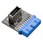 Akasa AK-CBUB51-BK adattatore per inversione del genere dei cavi USB 3.0 19-pin header USB 3.1 A Blu (AK-CBUB51-BK)