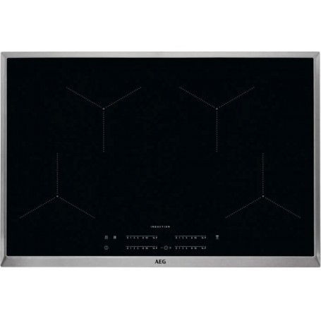 AEG IKB84431XB Piano cottura autonomo a induzione, vetroceramica, telaio in acciaio inox, larghezza 80 cm