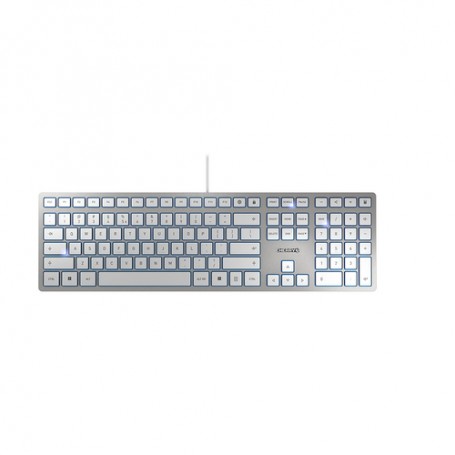 CHERRY KC 6000 Slim tastiera USB Inglese US Argento, Bianco