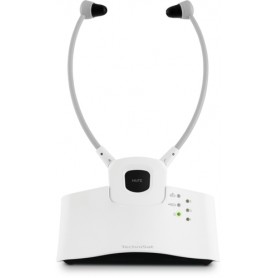 TechniSat StereoMan ISI 2-V2 Auricolare Wireless Passanuca TV Base di ricarica Bianco