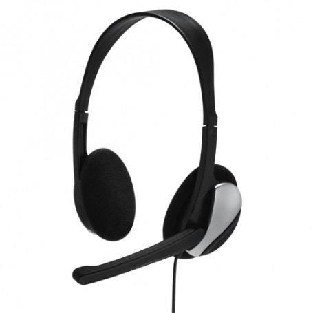 Hama Essential HS 200 Auricolare Cablato A Padiglione Musica e Chiamate Nero, Argento