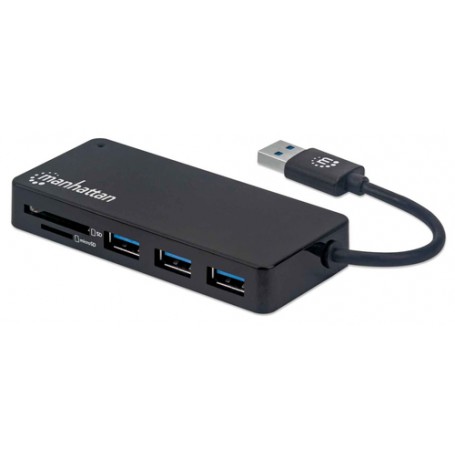 Manhattan 164931 hub di interfaccia USB 3.2 Gen 1 (3.1 Gen 1) Type-A 5000 Mbit/s Nero