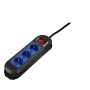 Hama Distribution Panel "Colour", 3-way, black/blue Nero, Blu 3 presa(e) AC 1,5 m