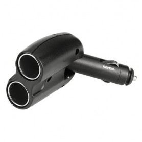 Hama 2-way Distributor - Cigarette Lighter Socket 180°, 12 V Nero