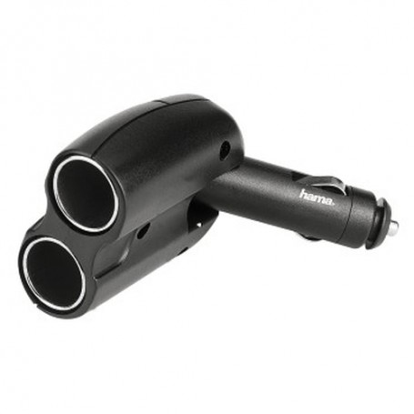 Hama 2-way Distributor - Cigarette Lighter Socket 180°, 12 V Nero