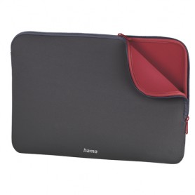Hama Neoprene borsa per notebook 43,9 cm (17.3") Custodia a tasca Grigio, Rosso
