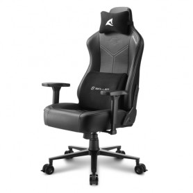 Sharkoon SGS30 Sedia per gaming universale Sedia imbottita tappezzata Nero, Bianco