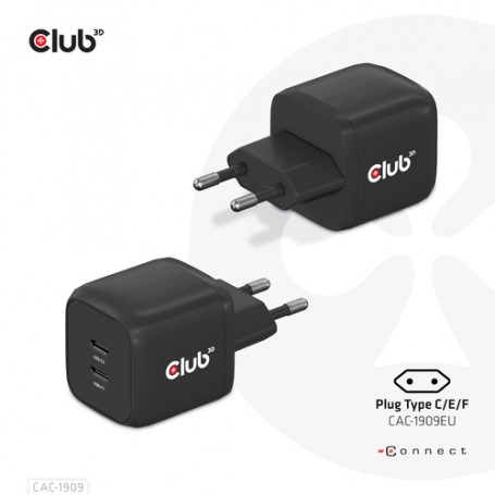 CLUB3D CAC-1909EU Caricabatterie per dispositivi mobili Nero Interno