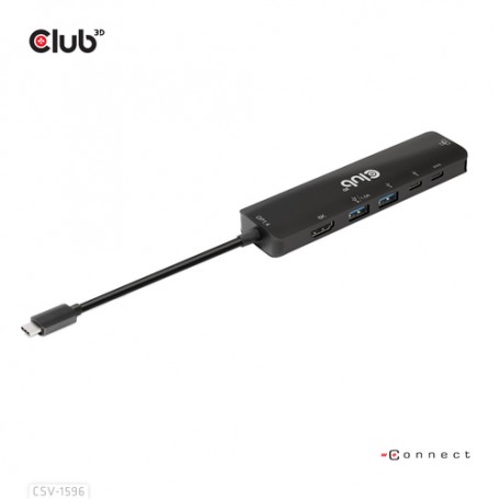 CLUB3D CSV-1596 hub di interfaccia USB 3.2 Gen 1 (3.1 Gen 1) Type-C 5000 Mbit/s Nero