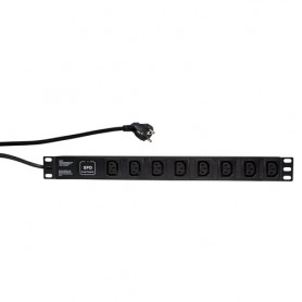LogiLink PDU8A01 unità di distribuzione dell'energia (PDU) 8 presa(e) AC 1U Nero