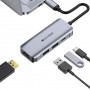 HYPER HD41-GL hub di interfaccia USB 2.0 Type-C Nero, Grigio