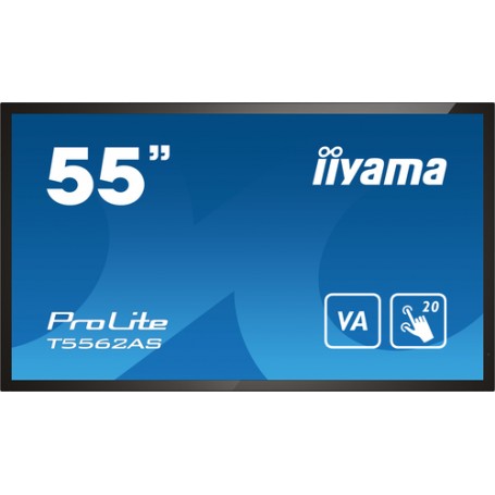 iiyama T5562AS-B1 visualizzatore di messaggi Pannello piatto interattivo 138,7 cm (54.6") VA 500 cd/m² 4K Ultra HD Nero 