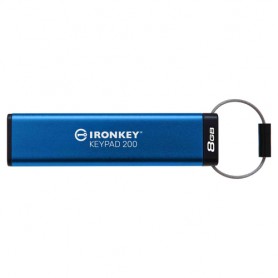 Kingston Technology IronKey Keypad 200 unità flash USB 8 GB USB tipo A 3.2 Gen 1 (3.1 Gen 1) Blu