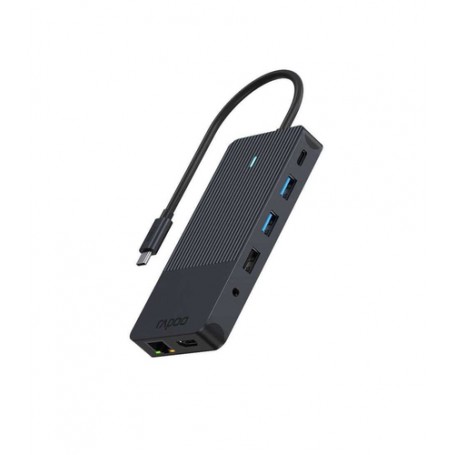Rapoo UCM-2006 scheda di interfaccia e adattatore 3, 5 mm, DisplayPort, HDMI, RJ-45, USB 3.2 Gen 1 (3.1 Gen 1), USB tipo