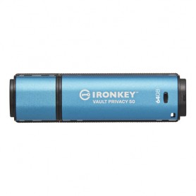 Kingston Technology IronKey Vault Privacy 50 unità flash USB 64 GB USB tipo A 3.2 Gen 1 (3.1 Gen 1) Blu
