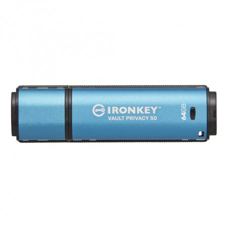 Kingston Technology IronKey Vault Privacy 50 unità flash USB 64 GB USB tipo A 3.2 Gen 1 (3.1 Gen 1) Blu