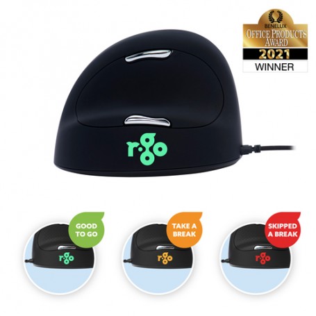 R-Go Tools RGOBRHEMLL mouse Mancino USB tipo A 2500 DPI