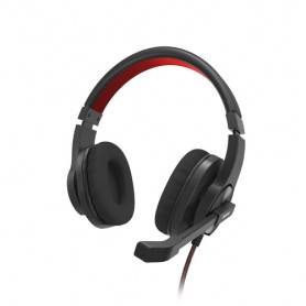 Hama HS-USB400 V2 Auricolare Cablato A Padiglione Ufficio USB tipo A Nero, Rosso