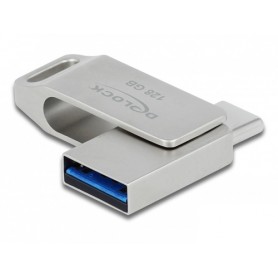 DeLOCK 54076 unità flash USB 128 GB USB Type-A / USB Type-C 3.2 Gen 1 (3.1 Gen 1) Argento
