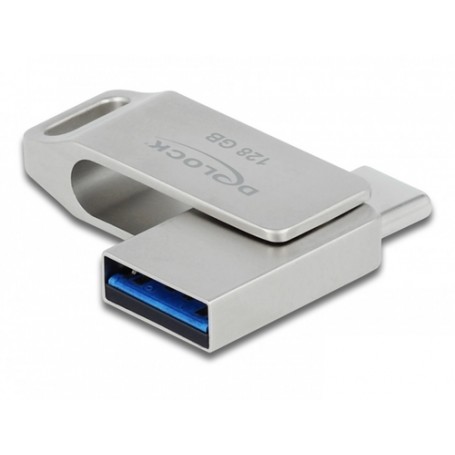 DeLOCK 54076 unità flash USB 128 GB USB Type-A / USB Type-C 3.2 Gen 1 (3.1 Gen 1) Argento