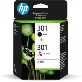 HP Confezione da 2 cartucce originali di inchiostro nero/tricromia 301 (N9J72AE)