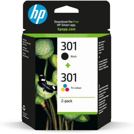 HP Confezione da 2 cartucce originali di inchiostro nero/tricromia 301 (N9J72AE)