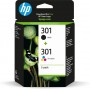 HP Confezione da 2 cartucce originali di inchiostro nero/tricromia 301 (N9J72AE)
