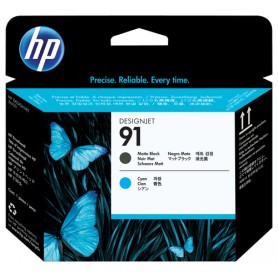 HP Testina di stampa nero opaco e ciano, 91 (C9460A)