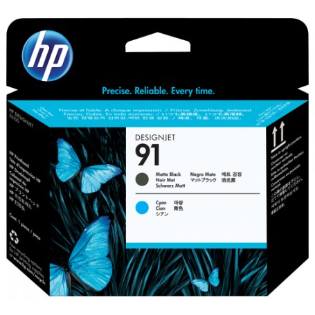 HP Testina di stampa nero opaco e ciano, 91 (C9460A)