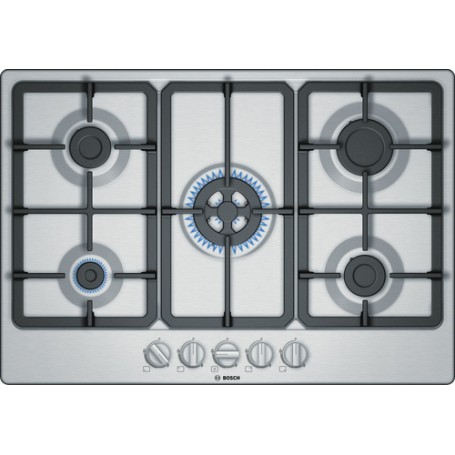 Bosch Serie 4 PGQ7B5B90 piano cottura Acciaio inossidabile Da incasso 75 cm Gas 5 Fornello(i) (PGQ7B5B90)