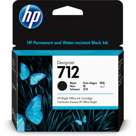 HP Cartuccia di inchiostro nero originale DesignJet 712 da 80 ml (3ED71A)