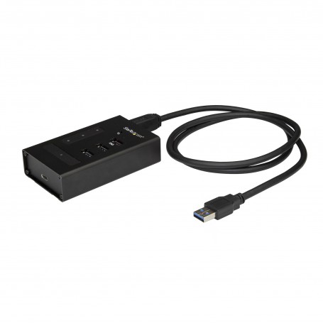 StarTech.com Hub USB 3.0 a 4 porte - USB Type-A a 1x USB-C e 3x USB-A - Hub USB commerciale in metallo - SuperSpee (HB30A3A1CST)