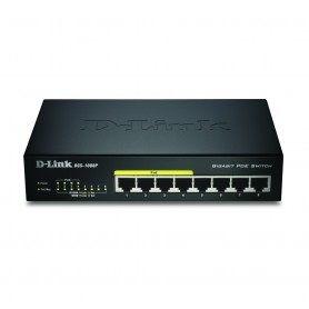 D-Link DGS-1008P switch di rete Non gestito Gigabit Ethernet (10/100/1000) Supporto Power over Ethernet (PoE) Nero (DGS-1008P)