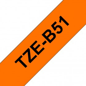 Brother TZe-B51 nastro per etichettatrice Nero su arancione fluorescente (TZEB51)