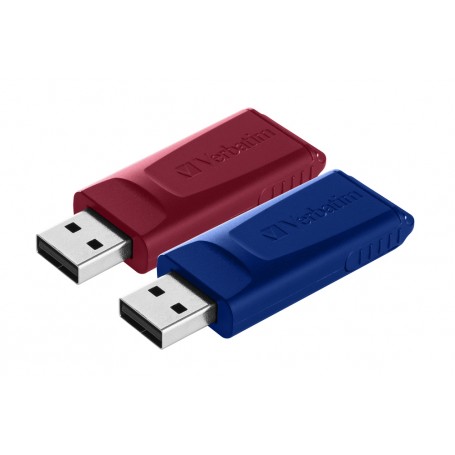 Verbatim Slider - Memoria USB - 2x32 GB, Blu, Rosso (49327)