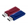 Verbatim Slider - Memoria USB - 2x32 GB, Blu, Rosso (49327)