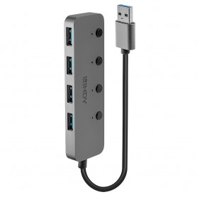 Lindy 43309 hub di interfaccia USB 3.2 Gen 1 (3.1 Gen 1) Type-A 5 Mbit/s Grigio (43309-LND)