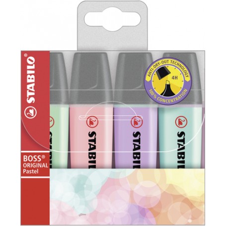 STABILO BOSS ORIGINAL evidenziatore 4 pz Punta smussata Lillà, Menta, Rosa, Turchese (70/4-2)