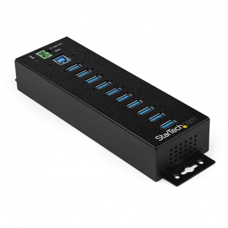 StarTech.com Hub USB 3.0 industriale a 10 porte con adattatore di alimentazione - Protezione contro le sovratension (HB30A10AME)