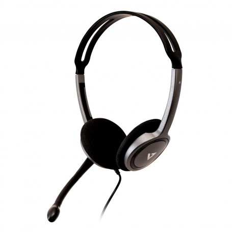 V7 HA212-2EP cuffia e auricolare Cablato A Padiglione Musica e Chiamate Nero, Argento (HA212-2EP)