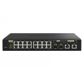 QNAP QSW-M2116P-2T2S switch di rete Gestito L2 2.5G Ethernet Supporto Power over Ethernet (PoE) Nero (QSW-M2116P-2T2S)