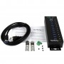 StarTech.com HUB Industriale USB 3.0 a 10 porte - Perno e concentratore USB 3.0 con ESD e protezione da sovratensio (ST1030USBM)