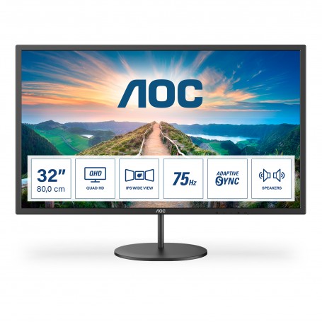 AOC V4 Q32V4 monitor piatto per PC 80 cm (31.5") 2560 x 1440 Pixel 2K Ultra HD LED Nero (Q32V4)