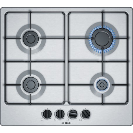 Bosch Serie 4 PGP6B5B85 piano cottura Acciaio inossidabile Da incasso 58 cm Gas 4 Fornello(i) (PGP6B5B85)
